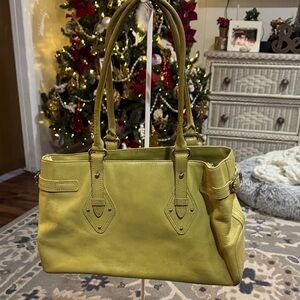 Pre-owned Cole Haan Trinity SU05 Shoulder Tote Bag Lime Green